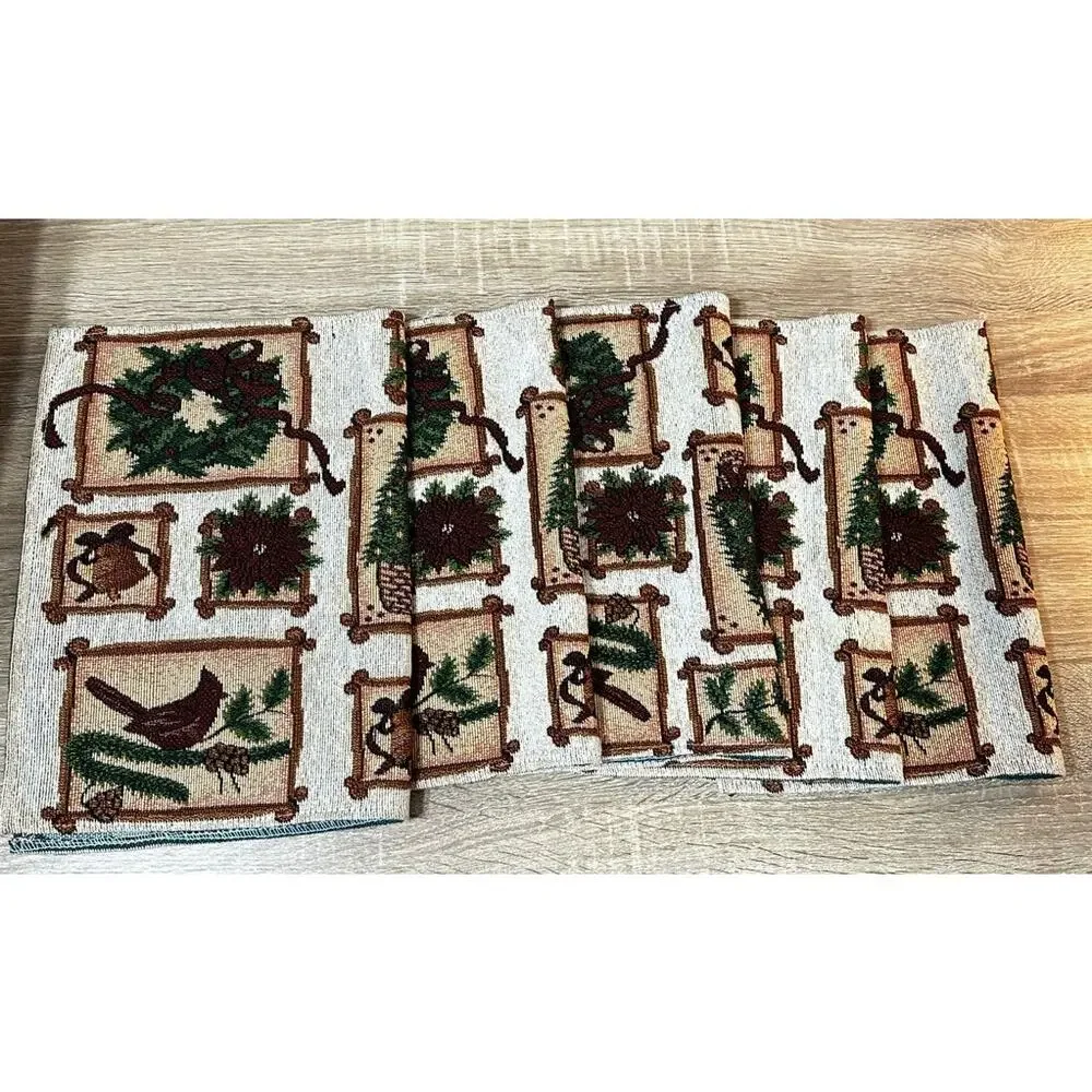 Christmas Holiday‎ Table Mats Lot of 5 Red